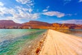 The embankment runs through Dead Sea Royalty Free Stock Photo