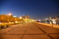 Embankment and view of the Novorossiysk commercial sea port at night