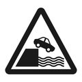 Embankment sign line icon