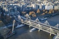 The embankment station visible from sky and its hungerford bridge