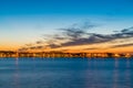 Embankment at sunset, Cambrils, Catalunya, Spain. Copy space for text.