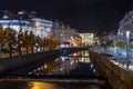 Embankment of Tepla river, Karlovy Vary Royalty Free Stock Photo