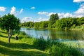 Tambov. Embankment of the Tsna River in Tambov. View on flow Tsna river in Tambov