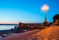 Embankment of Volga river during summer evening