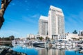 Embarcadero Marina Park North and Seaport Village in San Diego Royalty Free Stock Photo