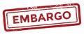 Embargo, red grunge rubber stamp Royalty Free Stock Photo