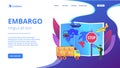 Embargo regulation concept landing page