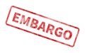 Embargo Stamp - Red Grunge Seal Royalty Free Stock Photo