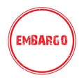 embargo stamp on white Royalty Free Stock Photo