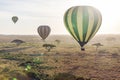 Hot Air Balloon Ride in Serengeti National Park Royalty Free Stock Photo