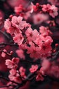 Macro View of Japanese Cherry Blossoms, Overflowing with Colors, Depth, and the Magical Aura of Spring Royalty Free Stock Photo