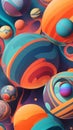Abstract patterns inspired by planets: cosmic creativity unleashed