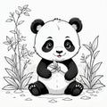 Interactive Coloring Page: Kids\' Imaginative 3D Panda Art