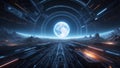 QuantumQuotient Expedition: DataEclipse Odyssey\'s Futuristic Frontier. AI generate