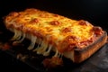 A garlic bread pizza with a crispy crust roasted Royalty Free Stock Photo
