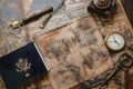 Embark on an Intriguing Journey, Exploring Antique Maps, Vintage Travel Documents, and Historical Artifacts with a