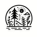 Wilderness Wanderer Insignia: Captivating Nature Logo