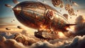 Roses of Steel: AI-Generated Steampunk Airship Adventure