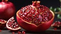 Ruby Radiance: Exploring the Intricate Details and Jewel-Like Seeds of a Pomegranate, a Visual Ode to Antioxidant Abundance - AI G