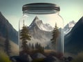 Majestic Peaks: Mountain in a Glass Jar