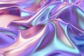 Abstract Futuristic Symphony: Unveiling the Curved Blurred Surreal Holographic Metallic Foil. Generative AI