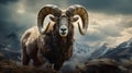 The Wild Sheep with Magnificent Horns