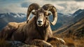 The Wild Sheep with Magnificent Horns