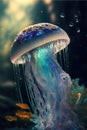 Ethereal Wonderland: AI-Generated 3D Floral, Jellyfish, and Crystal Surrealism in the Deep Forest