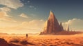 Journey Through the Barren Sands: Desert Exploration Illustration