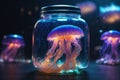 Underwater Spectrum: Rainbow Illumination of Jellyfish in a Jar