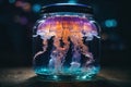 Underwater Spectrum: Rainbow Illumination of Jellyfish in a Jar