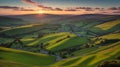Sunset at Mam Tor, Peak District National Park, , in Derbyshire, England. Royalty Free Stock Photo