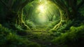 Enchanted Forest Path A Journey into Fantasy and Sorcery, Discover the Magic of a Magical Landscape with Lush Greenery, Mystical