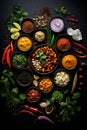 Tabletop view of Indian food Royalty Free Stock Photo