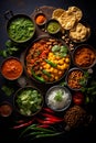 Tabletop view of Indian food Royalty Free Stock Photo