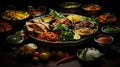 Tabletop view of Indian food Royalty Free Stock Photo