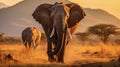 Safari Encounter: Majestic African Elephant Roaming