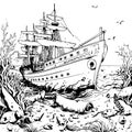 Set sail for Pirate's Cove in this exciting coloring book featuring pirate ships