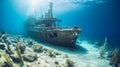 Explore a shipwreck, an underwater wreck investigation adventure.AI Generated