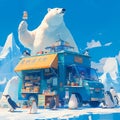 Bear\'s Chill Vendor: Arctic Fun with Penguins & Ice Cream!