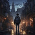 City Wanderlust: Adventurers Exploring Urban Streets. Generative AI