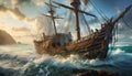 Forgotten Majesty: Decaying Pirate Ship Adrift