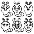 Cheerful Caterpillar Chronicles: A Vector Set of Adorable Expressions