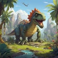 Jurassic Jungle Jamboree A Stylized Cartoon Adventure through Giant Prehistoric Plants