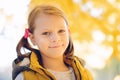 Embarrassed confused little girl Royalty Free Stock Photo