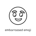 Embarrassed emoji icon from Emoji collection.