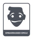 embarrassed emoji icon in trendy design style. embarrassed emoji icon isolated on white background. embarrassed emoji vector icon