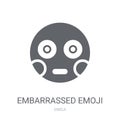 Embarrassed emoji icon. Trendy Embarrassed emoji logo concept on