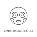 Embarrassed emoji linear icon. Modern outline Embarrassed emoji