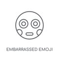 Embarrassed emoji linear icon. Modern outline Embarrassed emoji